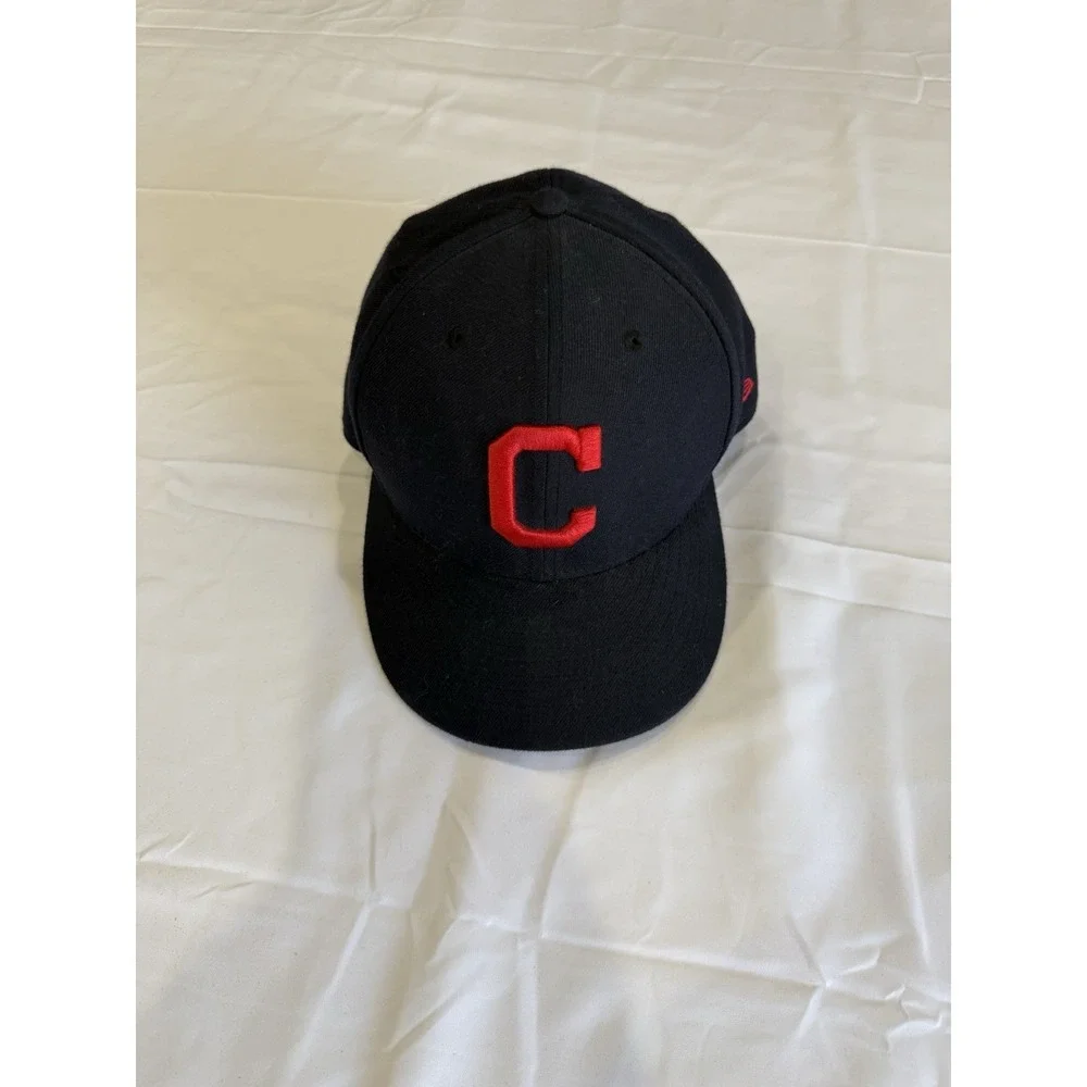 Vintage New Era Cleveland Indians Hat 7 5/8 Navy Blue 59FIFTY Fitted MLB Cap USA